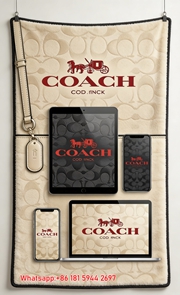 Coach Signature Flannel Throw Blanket for Couch & Wall Display C301